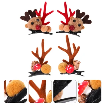 

2 Pairs Christmas Adorable Headdress Hair Accessories Hair Clips Barrettes Clips Hairpin for Kids Children Party