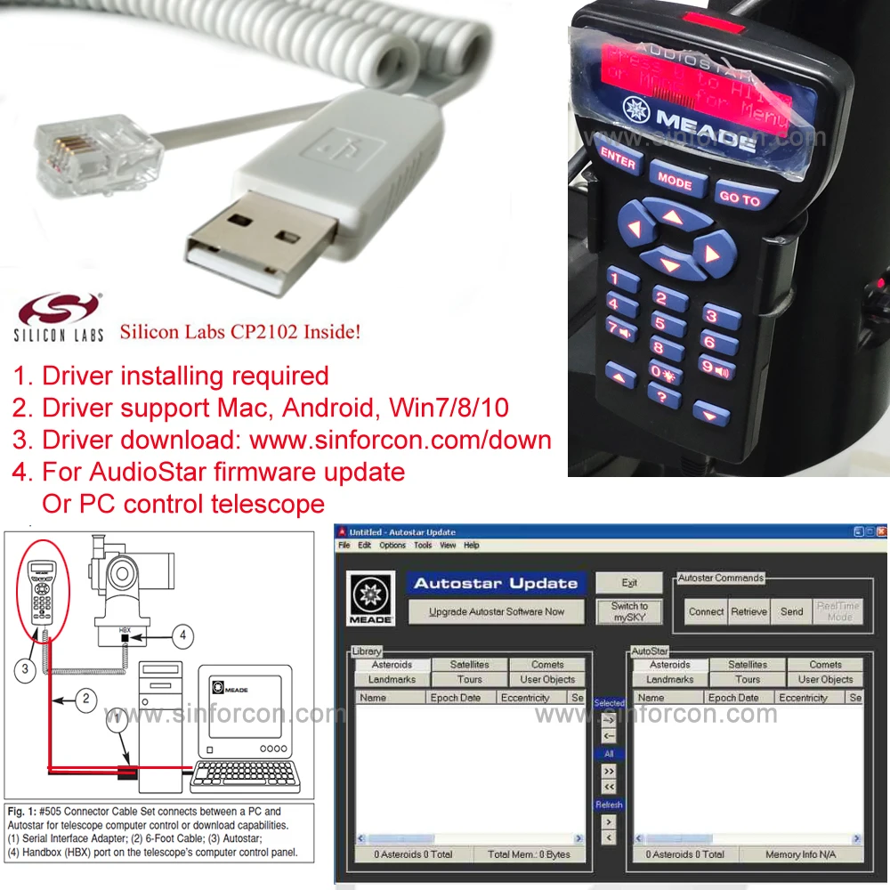 RS232 Telescopio Meade Pc Cable-para el modelo LX90
