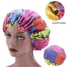 

New Extra Large Sleep Cap African Print fabric Ankara hair bonnet Satin Lined sleep cap Night Sleep Hat Ladies Turban