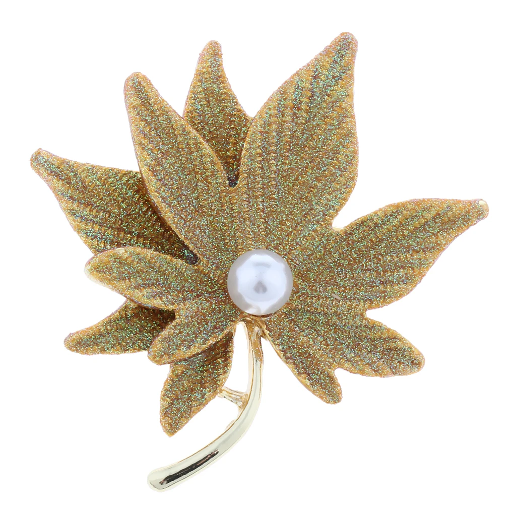 Maple Leaf Brooch - Double Layer Brooch Pins - Pearl Brooch - for Both Women and Men, Makes You More Elegant and Attractive
