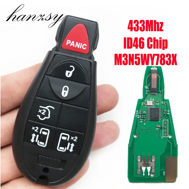 

5+1/6 Buttons 433Mhz Smart key For Chrysler 300c Town Country For Jeep Commander M3N5WY783X ID48 Chip Remote Key