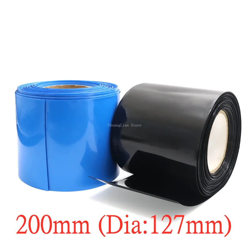 

PVC Heat Shrink Tube 200mm Width Blue Multicolor Shrinkable Cable Sleeve Sheath Pack Cover for 18650 Lithium Battery Film Wrap