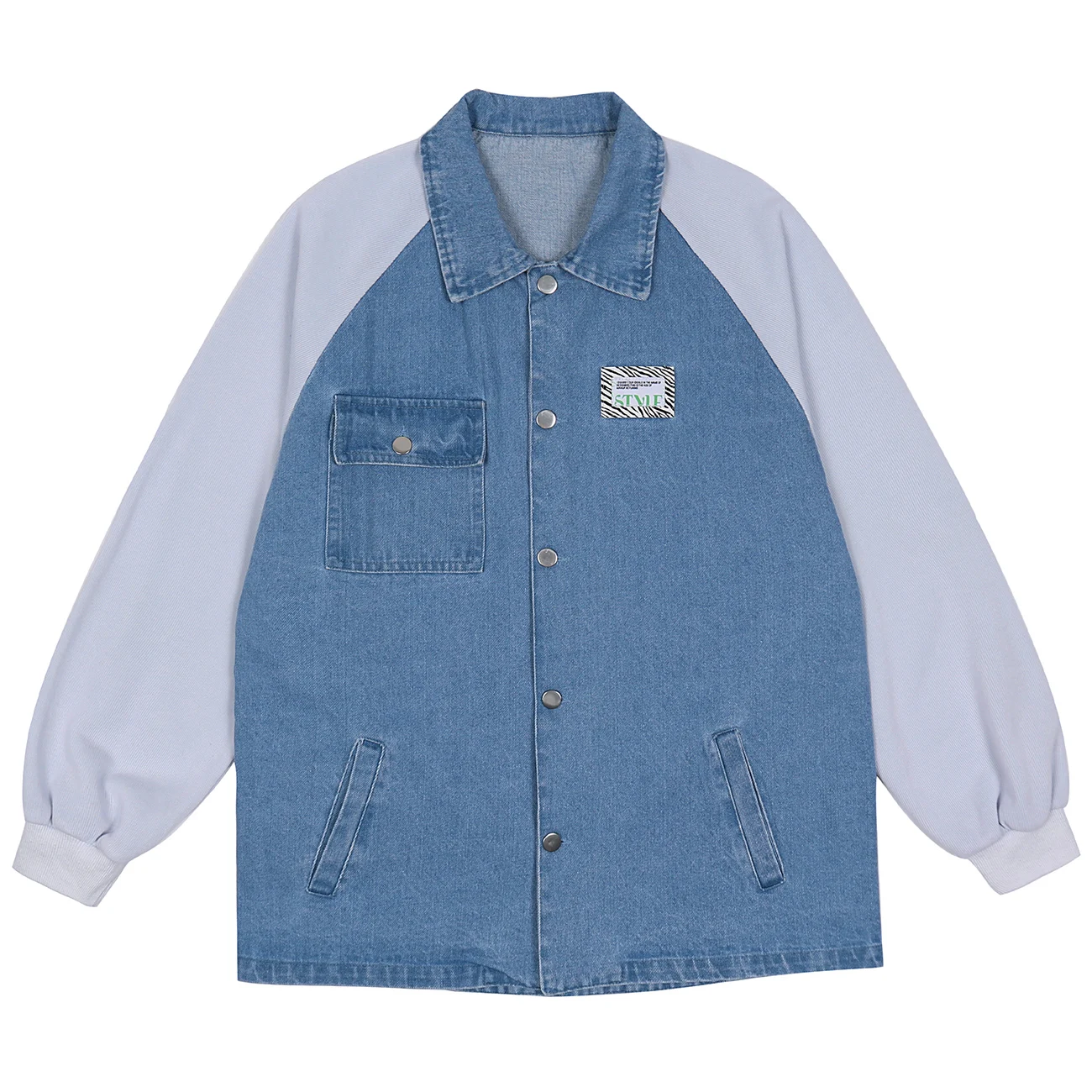 

LACIBLE Hip Hop Streetwear Vintage Denim Jacket Men Patchwork Cotton Jacket Harajuku Autumn Oversized Botton Jacket Coat Outwear