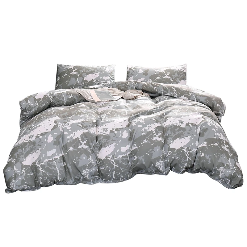 

3Pcs Printed Sanded Quilt Cover Bedding Set Home Textile Bedclothes USA Polyester Cover Flat Sheet Pillowcases Home Bedding Set