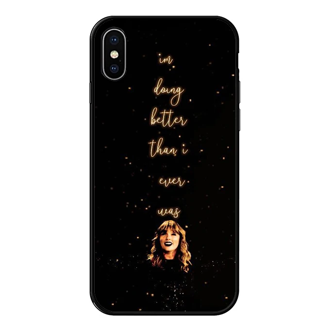 Мягкий ТПУ чехол для телефона для iPhone X 10 pop singer Taylor для iPhone 6 6S 7 8 Plus 7 8 XS MAX XR Черный силиконовый чехол