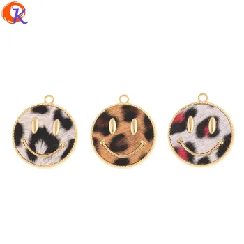 

Cordial Design 60Pcs 25*28MM Jewelry Accessories/Charms/Face Shape/Leopard Print Effect/DIY Making/Hand Made/Earrings Findings