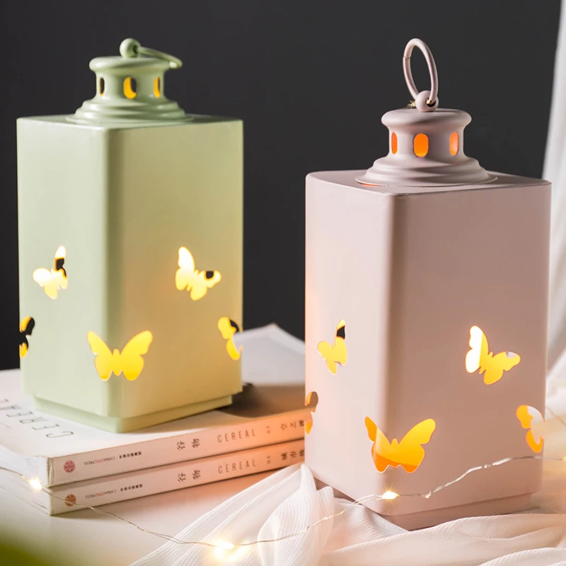 Nordic металлический подсвечник Винтаж Свадебные романтические Подсвечники Tealight подвесной Утюг фонари минималистский украшения дома KK60ZT
