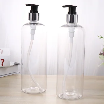 

3PCS 500ml Transparent Shower Gel Press Pump Bottle Empty Subpackaging Bottle Round Shoulder Bottle Reusable Soap Hand Sanitizer