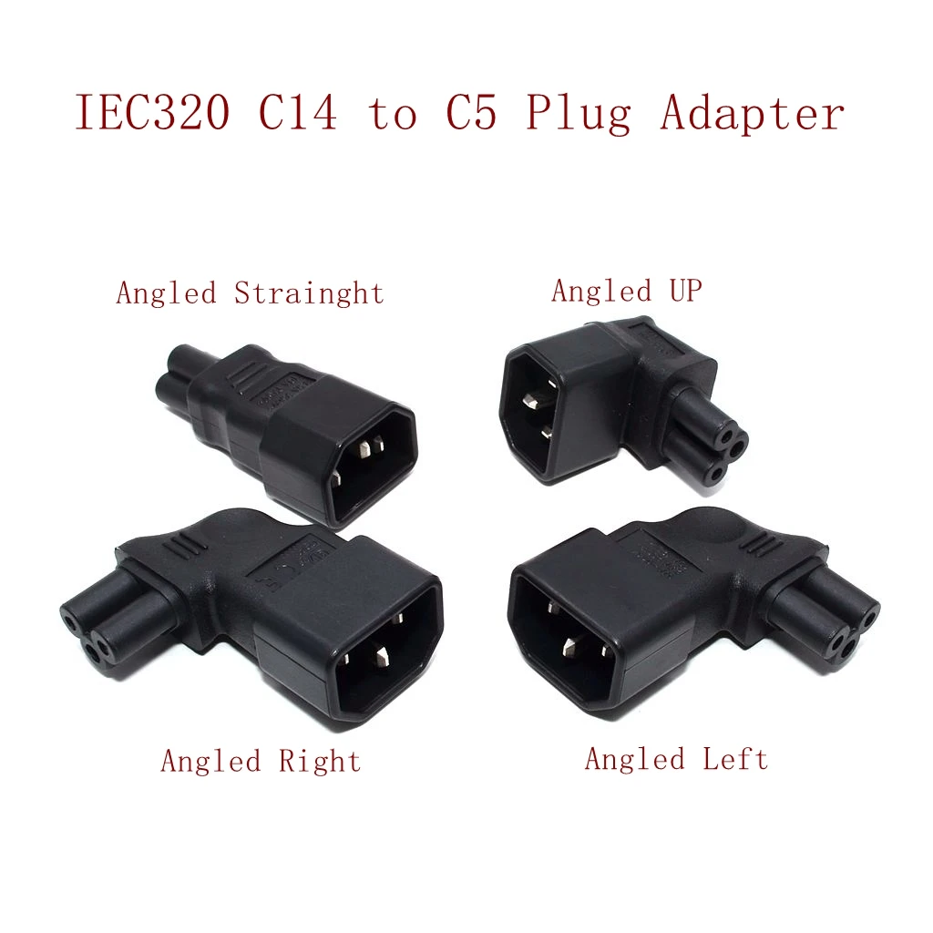 Преобразователь питания IEC320 C5 штекер IEC C14 в Угловой коннектор
