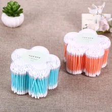 10 юаней бутик креативный цветок-образный 500 в коробке цвет пластиковый стержень двуглавый Пластиковая Палочка ватный тампон