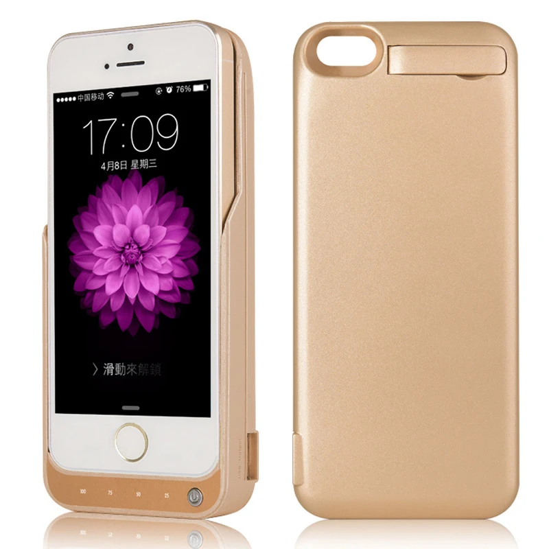 LIEFOX 4200mAh Battery Charger Case Powerbank For IPhone 5 S 5S SE Backup External Phone Charging Power Bank Cover - Цвет: Gold