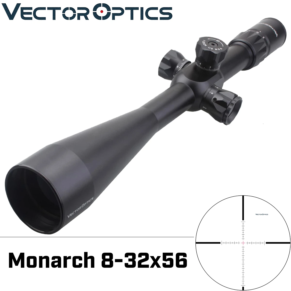 

Vector Optics Monarch 8-30x56 FFP Riflescope 1/8 MOA Adjustment 5 Levels Red/Green Illuminated Reticle .50BMG Sniper Rifle Scope