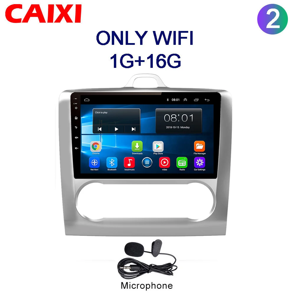 CAIXI 9 дюймов автомобиля Android 8,1 gps навигация 2 DIN Автомобильный Радио DVD плеер для 2004 2005 2006-2011 FordFocus Exi в - Цвет: Cx-FZ-MIC