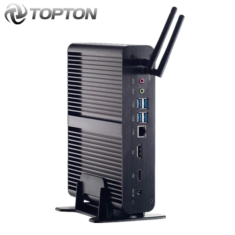 Мини-ПК Topton без вентилятора Intel i7 10710U 10510U Windows 10 DDR4 M.2 SATA + Msata 2 5 дюйма 4K HTPC неттоп HDMI |