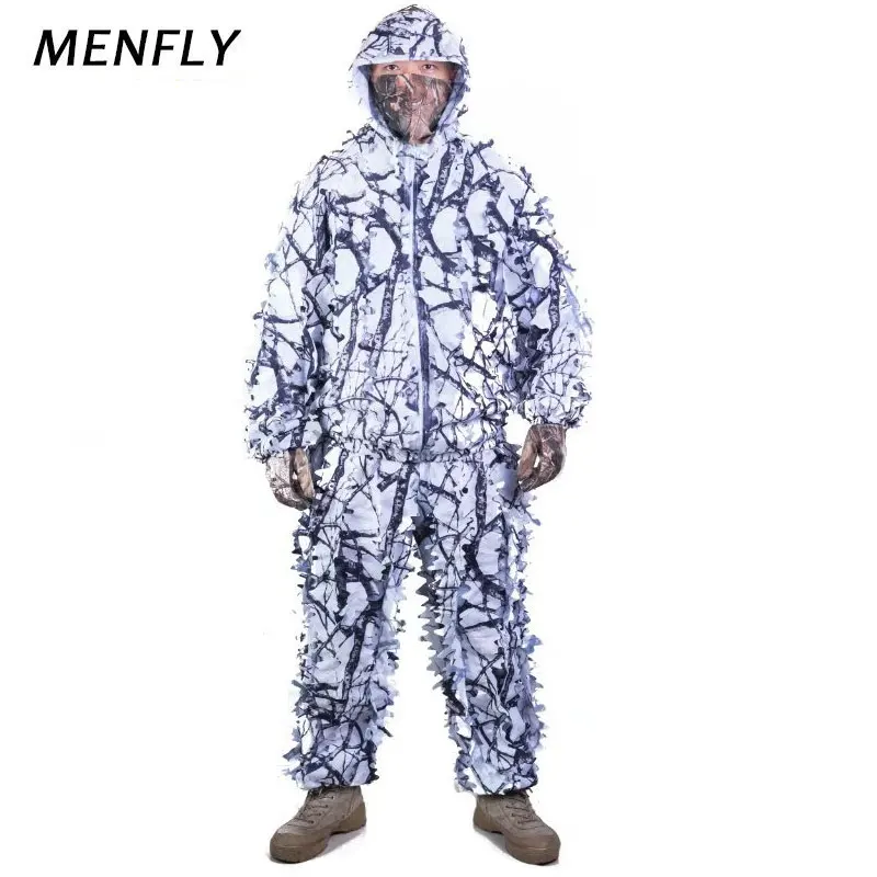 Охотничий костюм MENFLY для улицы с изображением снежных листьев незаметный