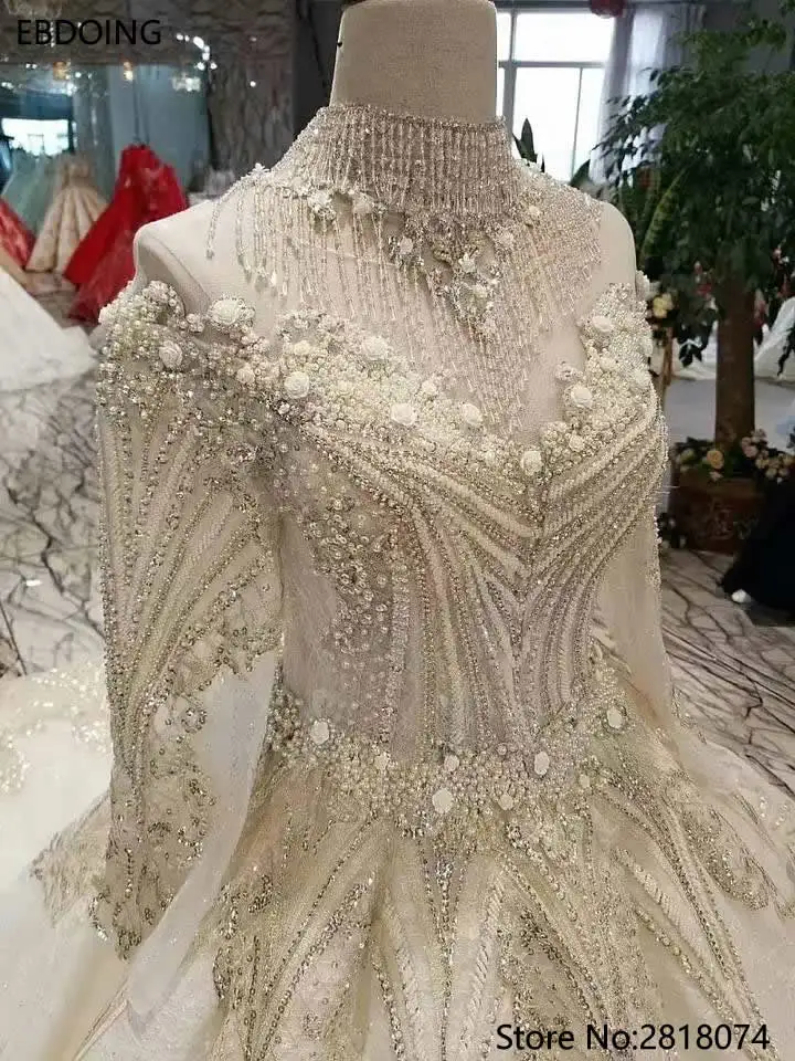 Vestidos De Novia роскошное бальное свадебное платье с длинными рукавами со шлейфом на шнуровке платье невесты размера плюс свадебное платье