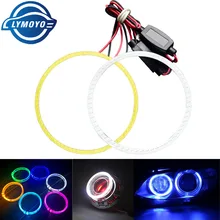2 шт. автомобиль Ангельские глазки Led 60/70/80/90/100/110/120 мм COB Halo светодиодная кольцевая для E46 E60 головной светильник DRL Дневной светильник глаза ангела фары 12V