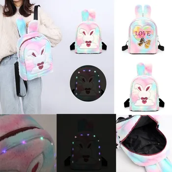 

Fashion White Women's Casual Backpack Cute Lantern Solid Color Plush Shoulder Bag Backpack Mochila Mujer #ew