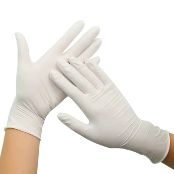 

Universal Latex Gloves Disposable White Non-Slip Acid Laboratory Rubber Latex Gloves Disposable 25 Pairs