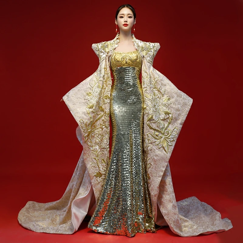 Oriental Style Red Host Gown, Luxury Qipao Cheongsam, High-end Chinese Dress  – Beth And Brian Qipao