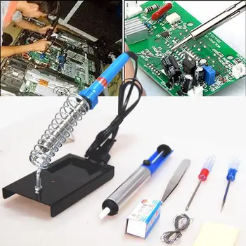 

9Pcs/Set Electric Soldering Iron Thermal Set Fast Electric Iron Tool Stand