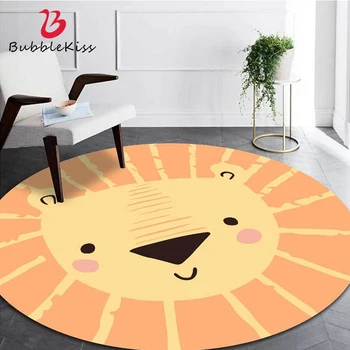 

Bubble Kiss Round Carpet Cartoon Lion Rugs Room Decoration Teenager Home Living Room Rugs For Bedroom Decor Customized Area Rug