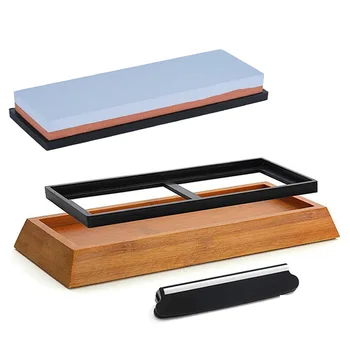

Whetstone 1000/3000 Grit Premium 2-In-1 Dual Grits Water Stone Sharpener Set for Kitchen with Base/Slip Mat