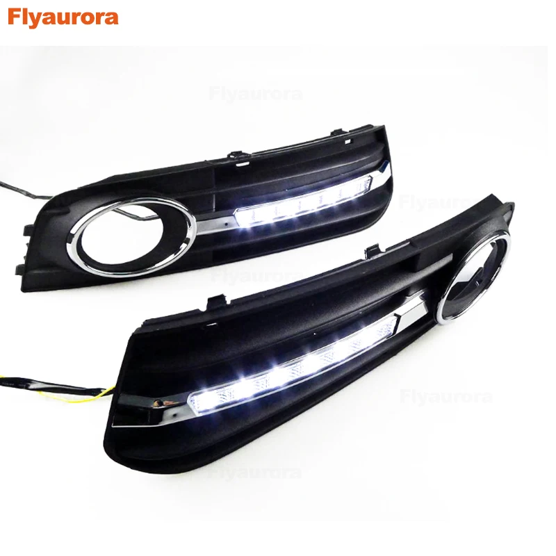 Комплект из 2 предметов для Audi A4L B8 A6 Q5 Q7 2008-10 2011 2012 2013 аксессуары противотуманные фары модификации DRL Бампер дневные ходовые огни светильник
