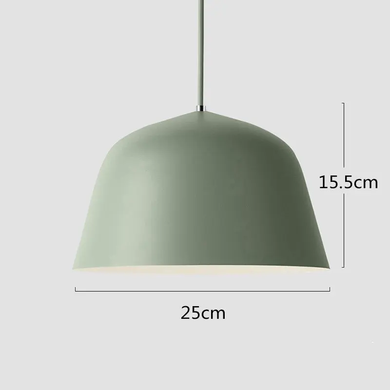 Скандинавские алюминиевые светодиодные подвесные светильники, современный круговой подвесной светильник, прикроватный светильник для кафе, столовой, домашнего декора - Цвет корпуса: green dia25cm
