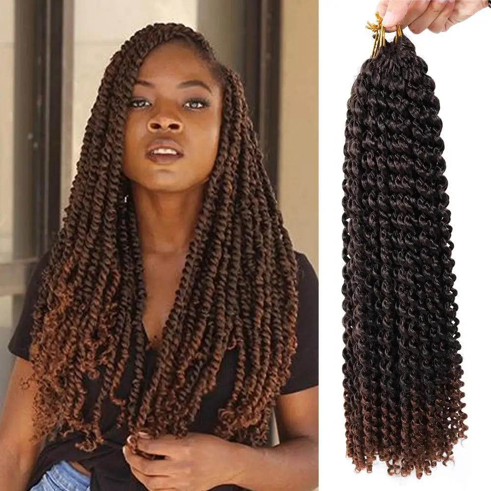 

Synthetic Water Wave Braids Bundles Afro Kinky Curly Passion Twist Crochet Hair Braiding Hair Extension Smart Braid Women's Hair