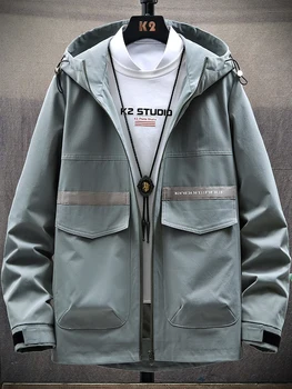 

Winter Men Casual Bomber Jacket Men Waterproof Hoodie Baseball Collar Streetwear Coat Male Fashion Windbreaker Jackets EE9JK