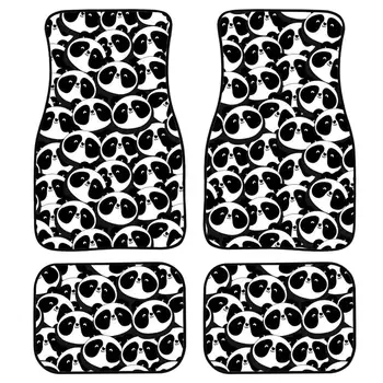 

Cute Panda/Cat/Cow Print Car Floor Mat 4Pcs Waterproof Material Durable And Easy To Clean Universal Fit Truck Front Rear Seat