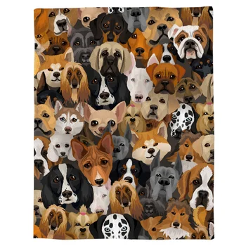 

Hound Dog Pug Anime Cartoon Spring and Autumn Soft Flannel Blanket Office Siesta Blanket Sofa Bed Blanket