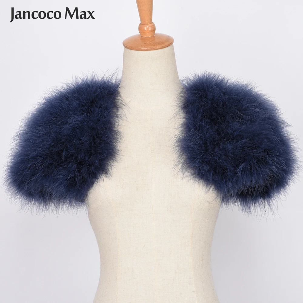 Женская накидка пончо Jancoco Max из натурального меха страуса один размер S1264 2019|real fur