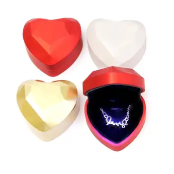 

Heart Shape Jewelry Box with LED Light Engagement Ring Box Holder Jewelry Display Box Ring Stoarge Case Jewelry Organizer