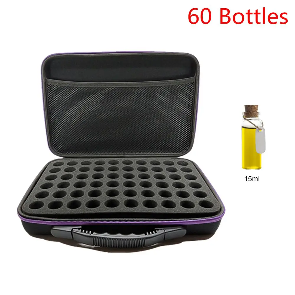 60 бутылок, чехол для хранения эфирного масла, сумка-держатель, портативный органайзер для бутылки эфирного масла для путешествий, Женский чехол для сбора парфюмерного масла - Цвет: 32x22.5x9cm Purple