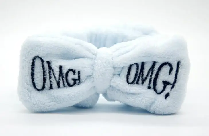 Новинка, фланелевые мягкие повязки на голову с бантом и надписью «OMG» для женщин и девочек, тюрбан, милый держатель для волос, повязки на голову, головные уборы, аксессуары для волос