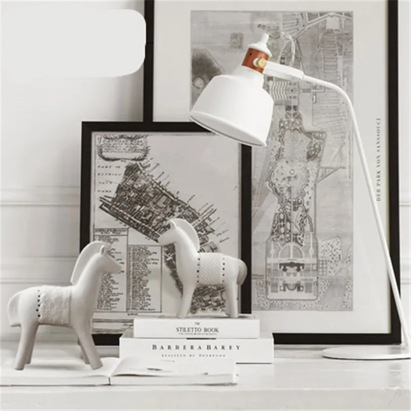  Modern Simple Abstraction Ceramics Horse Statue Creative Children Bedroom Bedside Table Art Decorat - 4000125954894