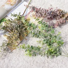 3 ส้อม/bundle Eucalyptus leaf ประดิษฐ์ดอกไม้ตกแต่งบ้านเครื่องประดับงานแต่งงานการถ่ายภาพ diy แจกันสำหรับผลิ...(China)