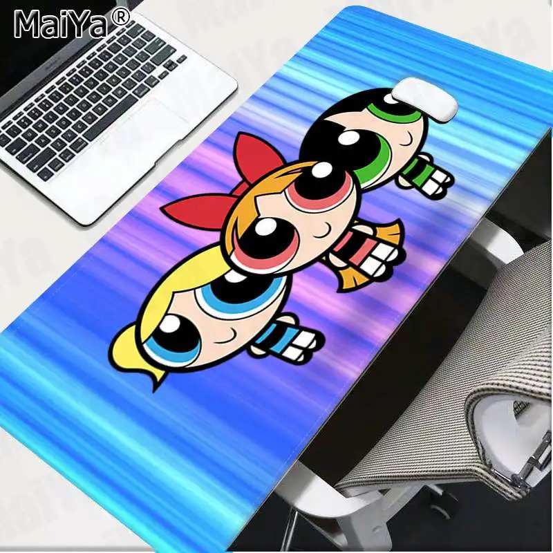 Maiya Нескользящие ПК Powerpuff девушки геймер игровые коврики коврик для мыши большой коврик для мыши клавиатуры коврик - Цвет: Lock Edge 30x80cm