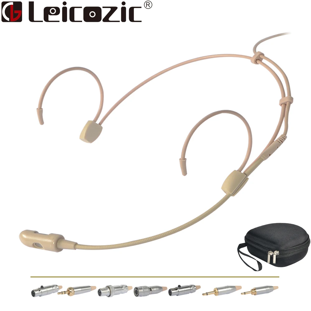 

Leicozic Top Headset Microphone 3.5mm Famale-screw Jack For Transmitter Wirelss Systems sound Sensitive and Clear Free Shipping