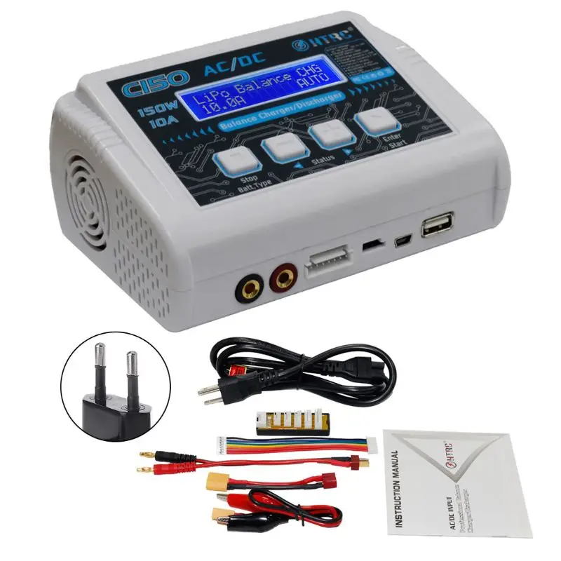 

HTRC C150 AC/DC 150W 10A RC Balance Charger Discharger for LiPo LiHV LiFe Lilon NiCd NiMh Pb Battery