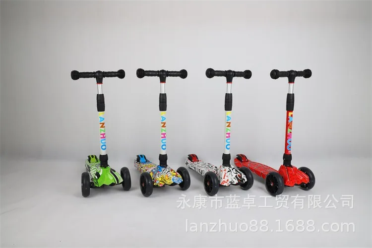 Manufacturers Direct Selling Wealthy Folding Graffiti Big Wide round-Meter-High Car Children Scooter Customizable Logo