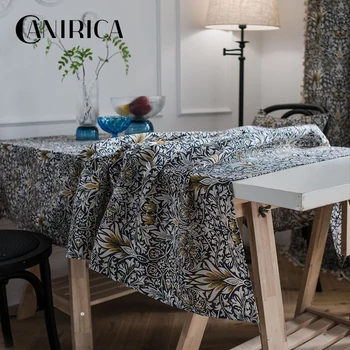 

CANIRICA Table Cloth Dinning Tablecloth Linen Table Cover Nappe De Table Rectangulaire Flower Mantel Mesa Pastoral Home Decor