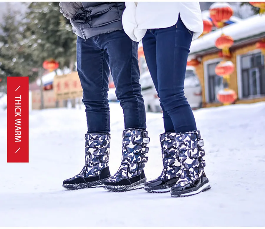 Men Snow Boots Winter Female Boots Thick Plush Waterproof Non-slip Thigh High Boots Large Size 47 Warm Fur Lovers Winter Shoes