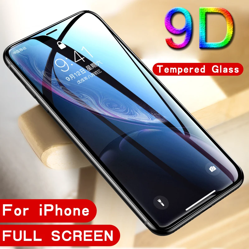9D Защитное стекло для iPhone 7 X XR XS 11 Pro Max высокое качество защита экрана против