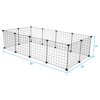 

【US Warehouse】Pet Playpen, Small Animal Cage Indoor Portable Metal Wire Yard Fence for Small Animals, Guinea Pigs, Rabbits Kenne