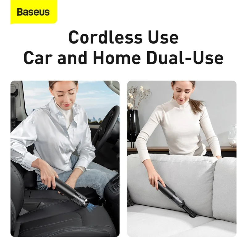 Baseus Car Vacuum Cleaner Wireless Vacuum Cleaner 15000Pa with LED Light for Home PC Cleaning Portable Handheld