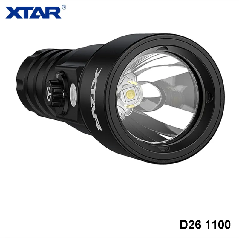 Xtar D26 1100 Cree XM L2 мощный светодиодный светильник для дайвинга 18650 18700 26650 вращающийся