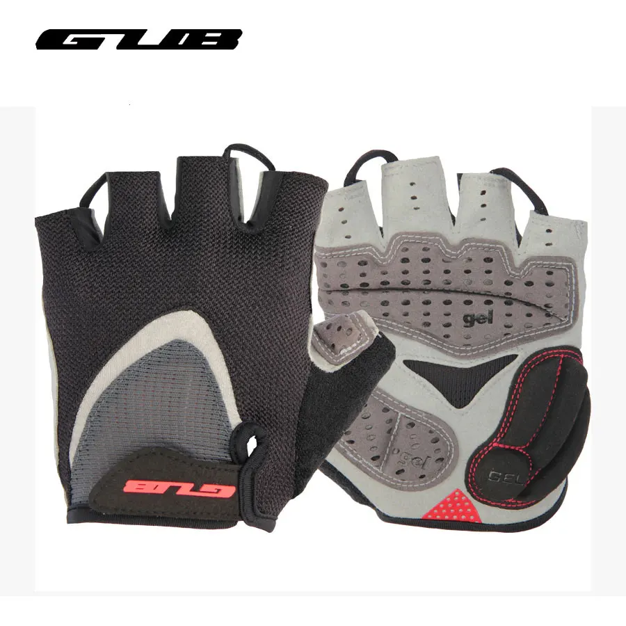 GUB FS2107 Pittards Half Finger Gel Cycling Glove Sheep Leather Gray Medium 